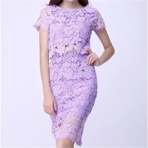 Elegant 2 Piece Lace Dress Set